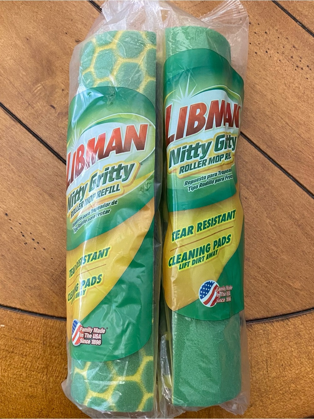 (2) Libman Nitty Gritty Roller Mop Refill Tear Resistant Sponge Replacement Pads